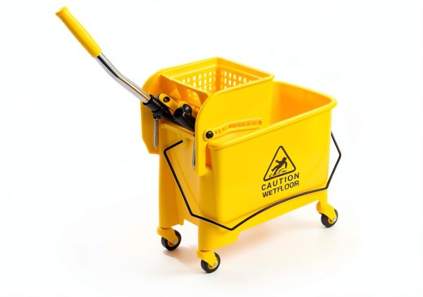 Industrial Mop Bucket Generic 5.28 Gallon Yellow with Side Wringer-7