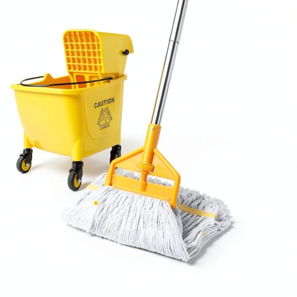 SOBONNE 35 quart mop bucket with side press wringer on wheels Yellow-4