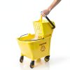 SOBONNE 35 quart mop bucket with side press wringer on wheels Yellow-3