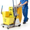 SOBONNE 35 quart mop bucket with side press wringer on wheels Yellow-5