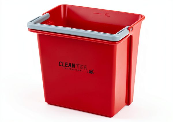 Restaurantware Clean Tek 6 Quart Cleaning Bucket, Red 6 Qt Utility-1