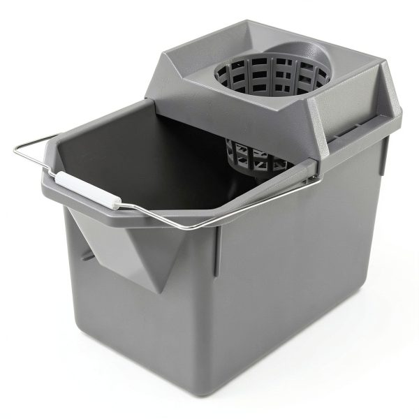 Rubbermaid Commercial Products, 15-Quart Lightweght Pail/Mop Bucket with Mop Strainer/Wringer Combo, Gray, Heavy Duty Mopping/Cleaning for Professional/Janitorial Use-0