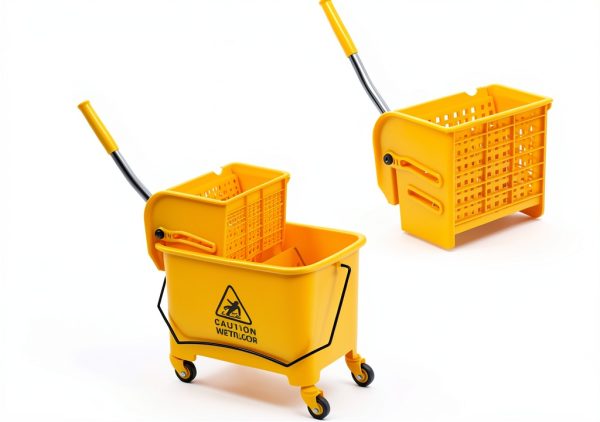 Industrial Mop Bucket Generic 5.28 Gallon Yellow with Side Wringer-6