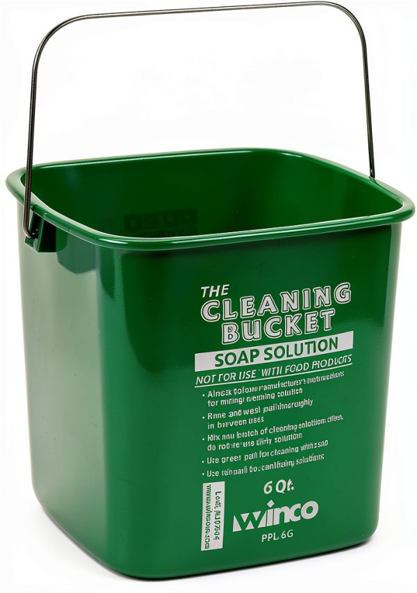 Cleaning Bucket Winco Medium Green Plastic Mop Bucket Dishwasher Safe-0