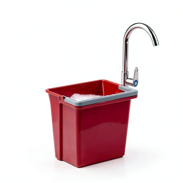 Restaurantware Clean Tek 6 Quart Cleaning Bucket, Red 6 Qt Utility-2