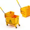 Industrial Mop Bucket Generic 5.28 Gallon Yellow with Side Wringer-8