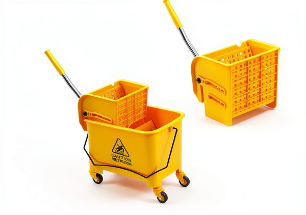 Industrial Mop Bucket Generic 5.28 Gallon Yellow with Side Wringer-8
