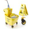 SOBONNE 35 quart mop bucket with side press wringer on wheels Yellow-2